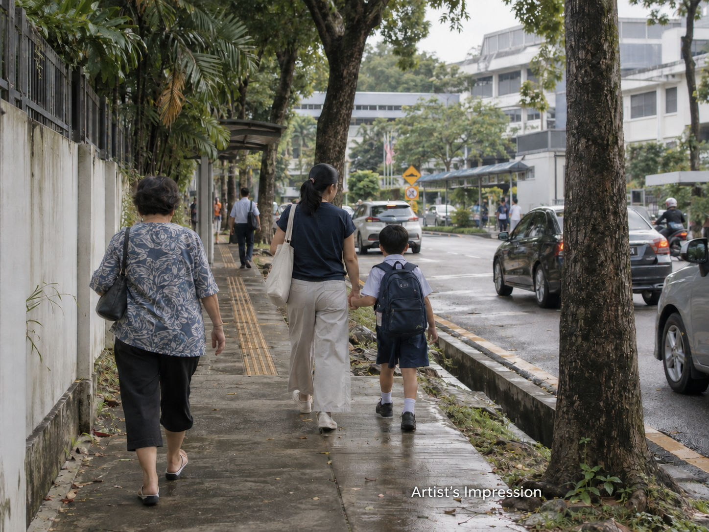 Artist's impression of family life near Accent PJ