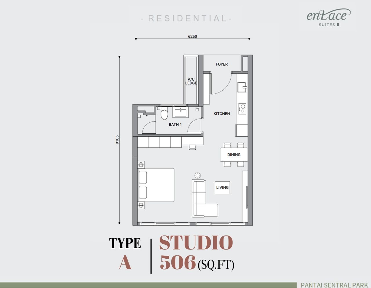 Enlace Suites Type A floor plan