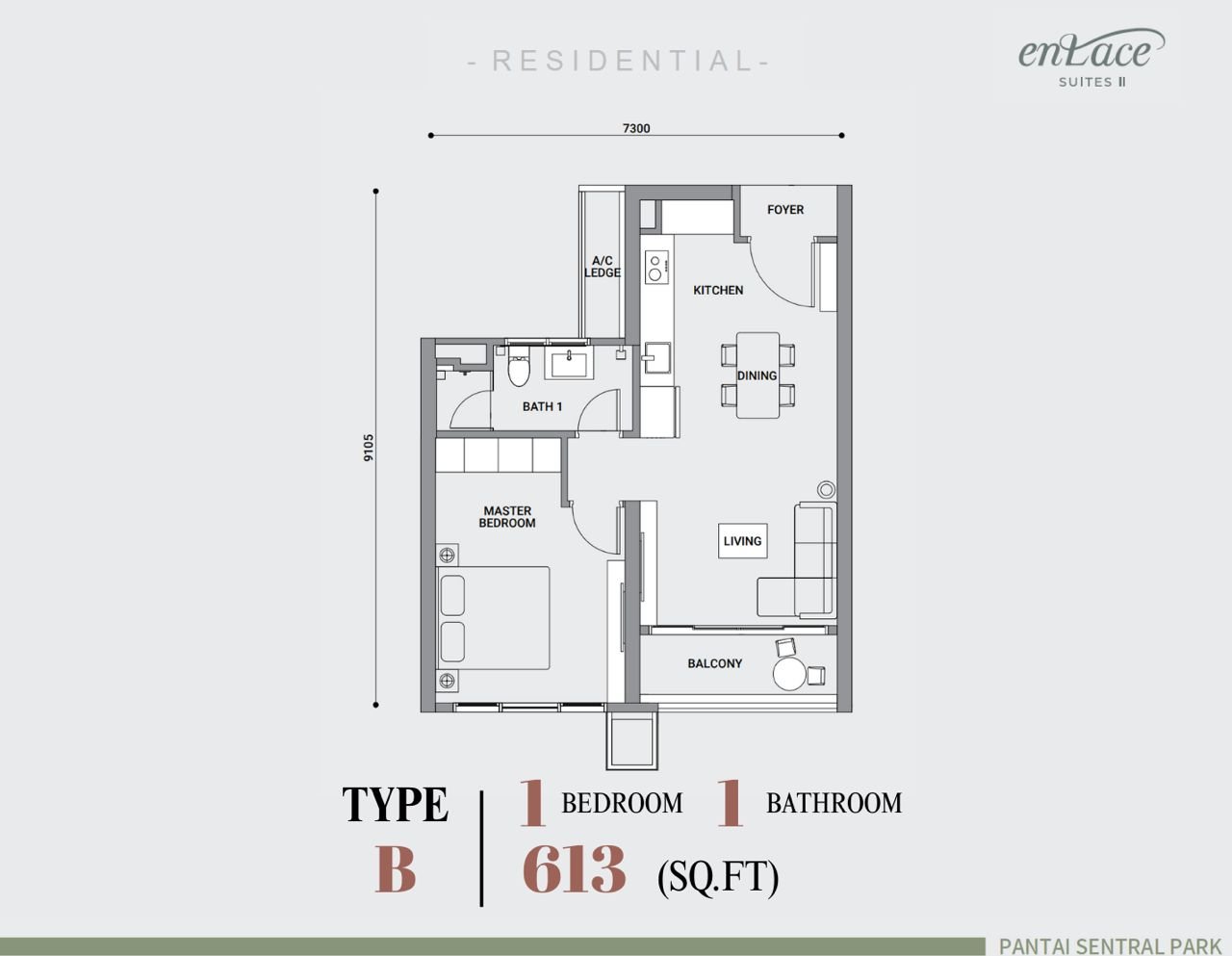 Enlace Suites Type B floor plan