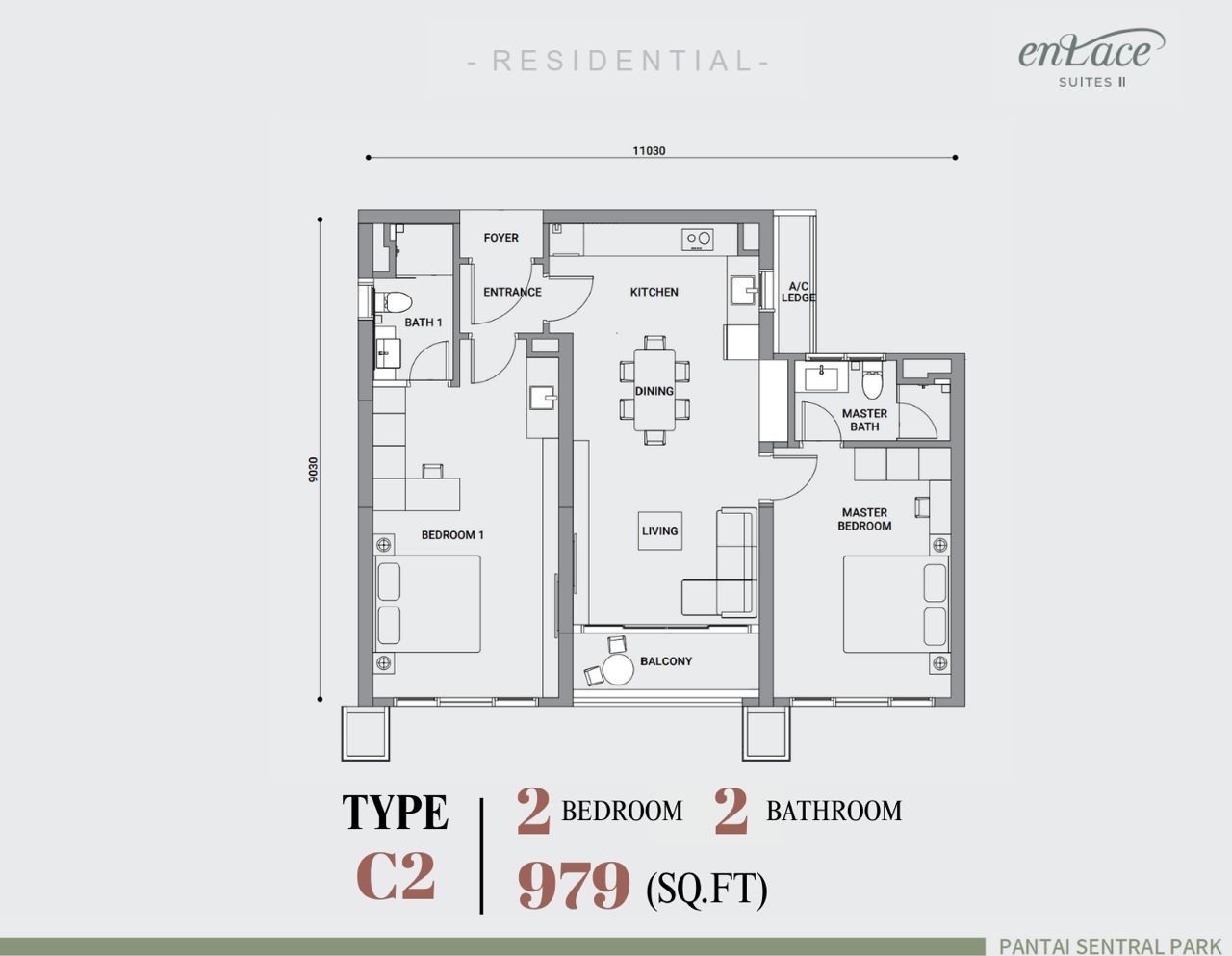 Enlace Suites Type C2 floor plan