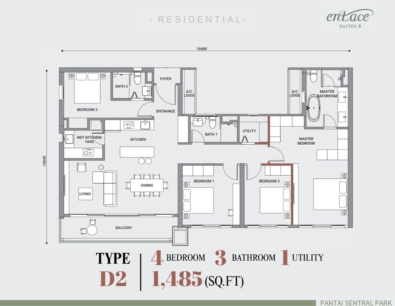 Enlace Suites Type D2 floor plan