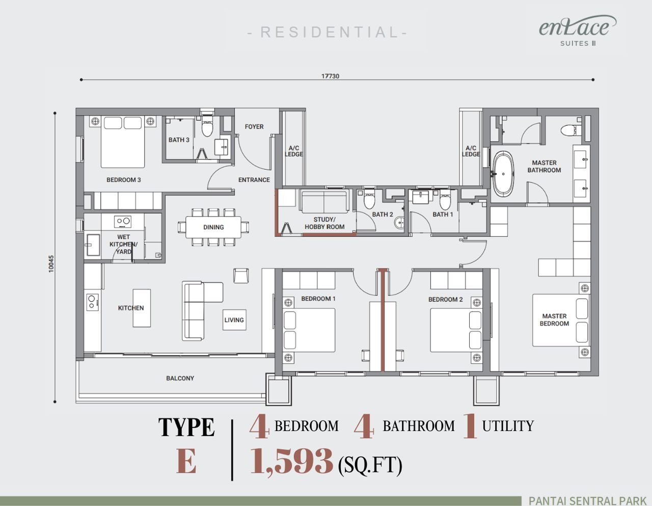 Enlace Suites Type E floor plan