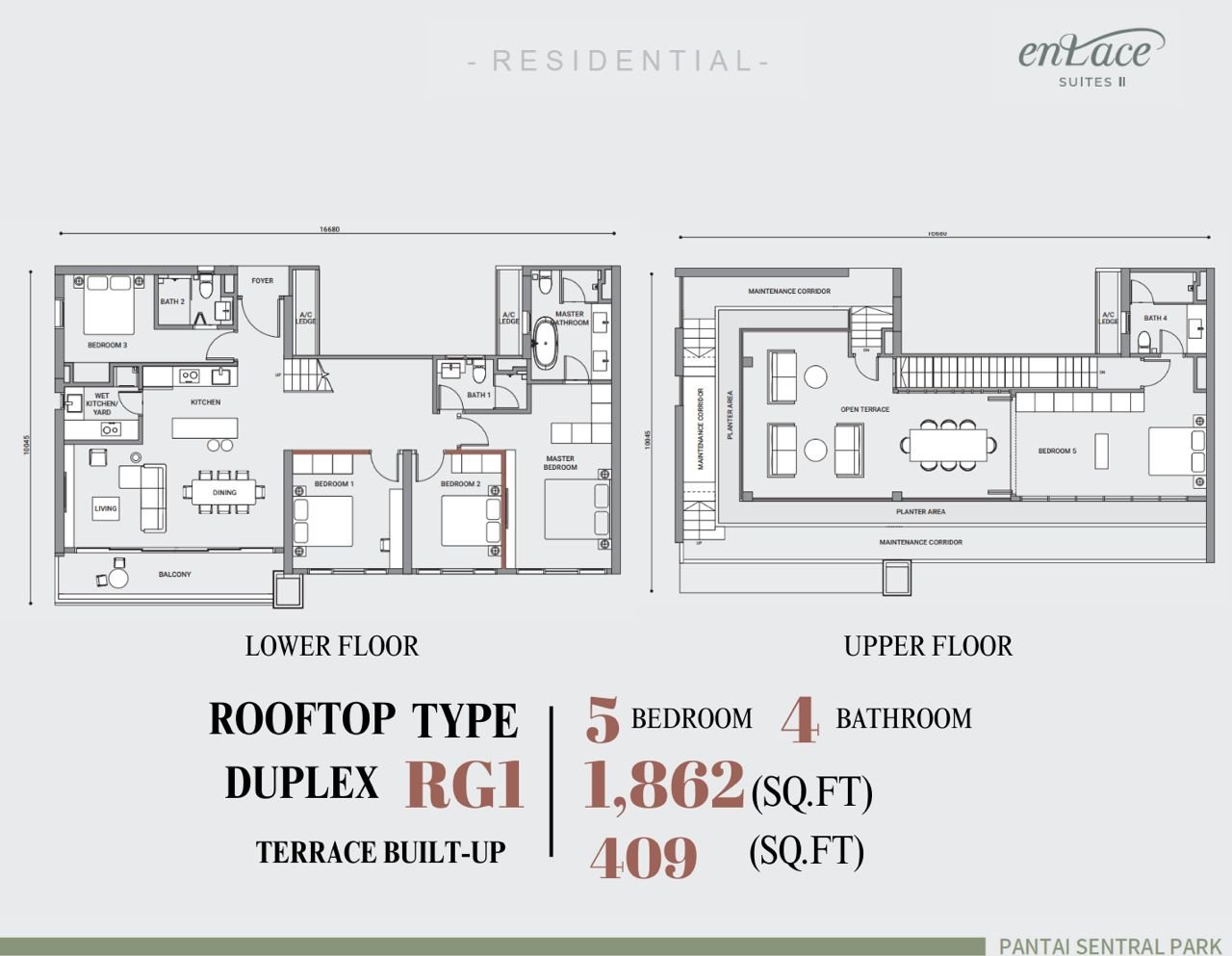 Enlace Suites rooftop duplex floor plan
