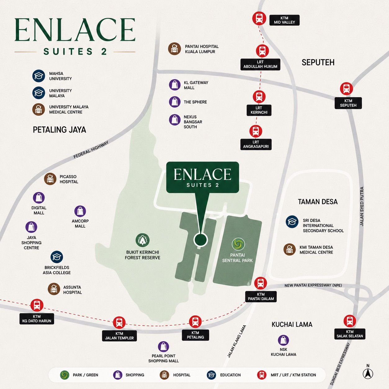 Enlace Suites location map