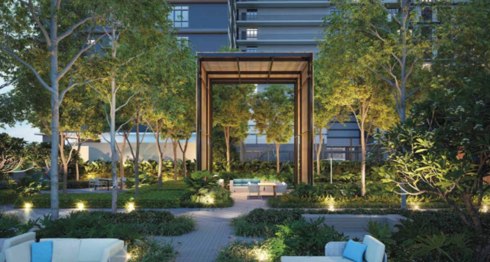Khaya Residences garden lounge artist impression
