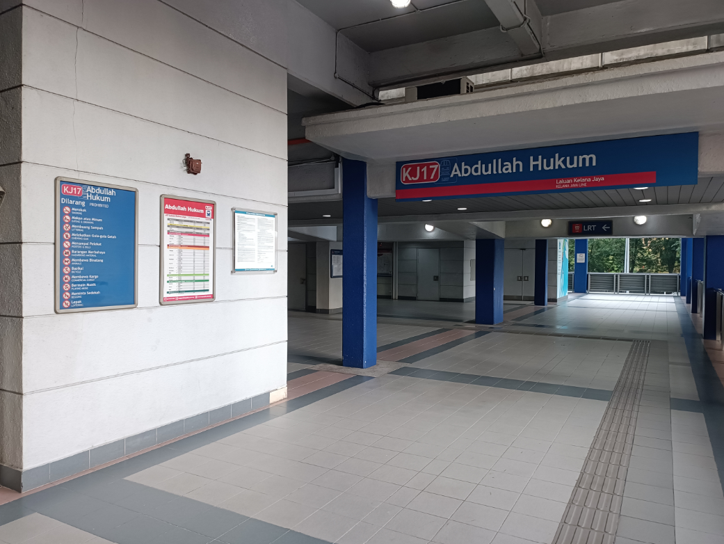 Abdullah Hukum LRT station entrance and station signage