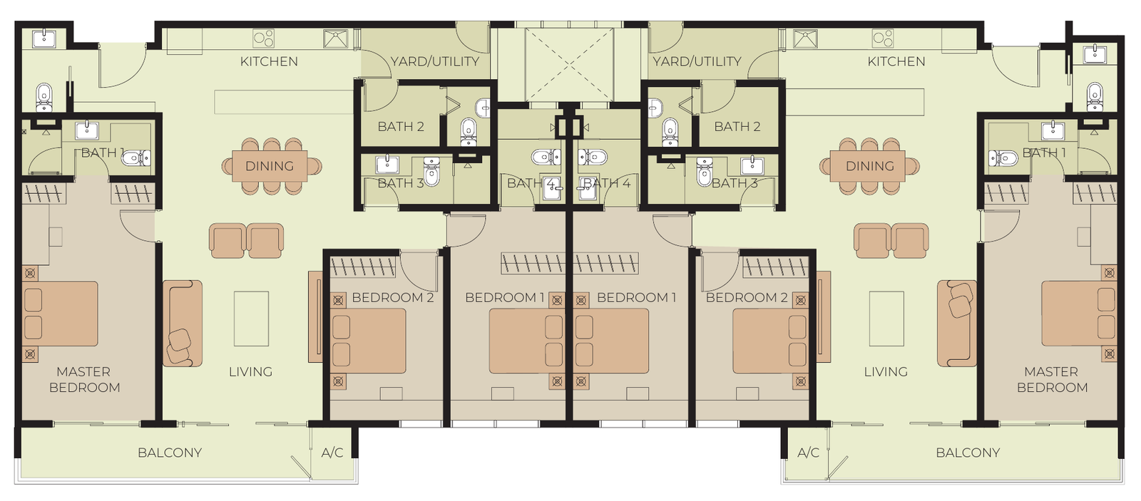 Majestic Kiara Condo Type A1 and A floor plan