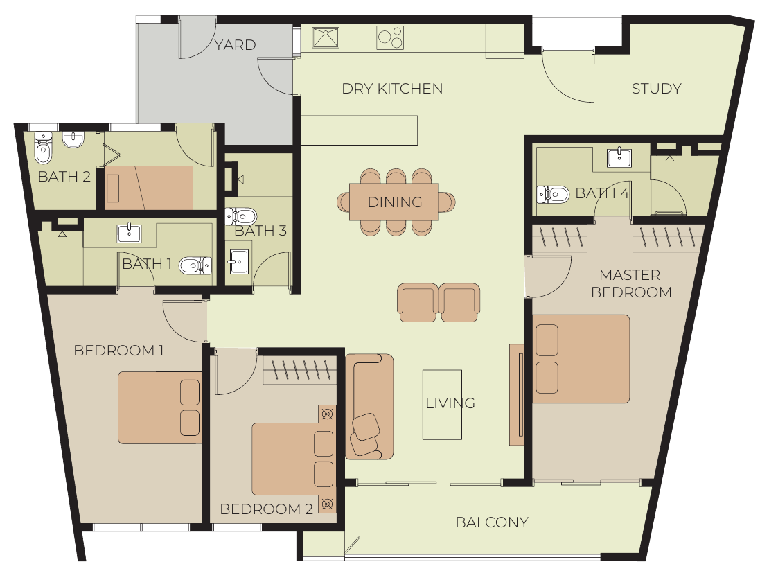 Majestic Kiara Condo Type C floor plan