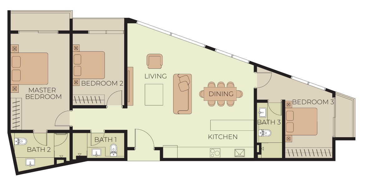 Majestic Kiara Condo Type D floor plan