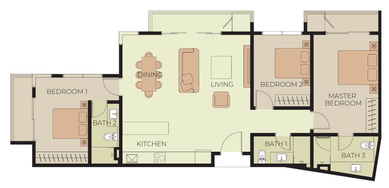 Majestic Kiara Condo Type D1 floor plan