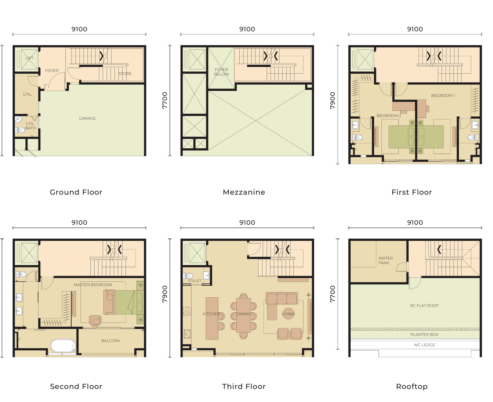 Majestic Kiara Sky Villa Type C floor plan