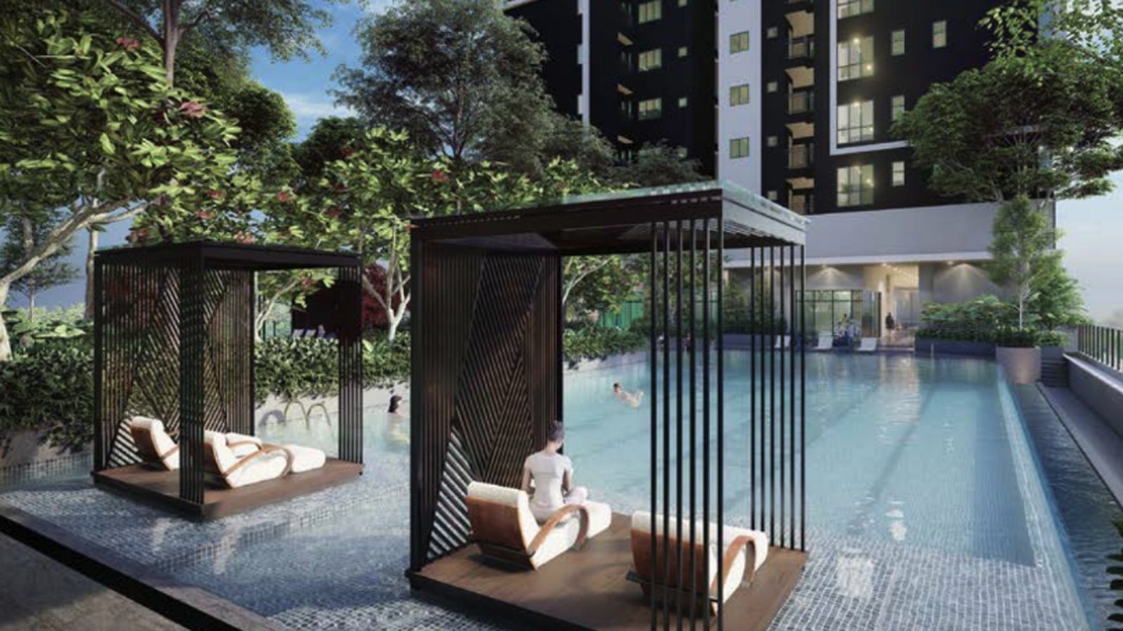 THE ATAS pool cabana artist impression